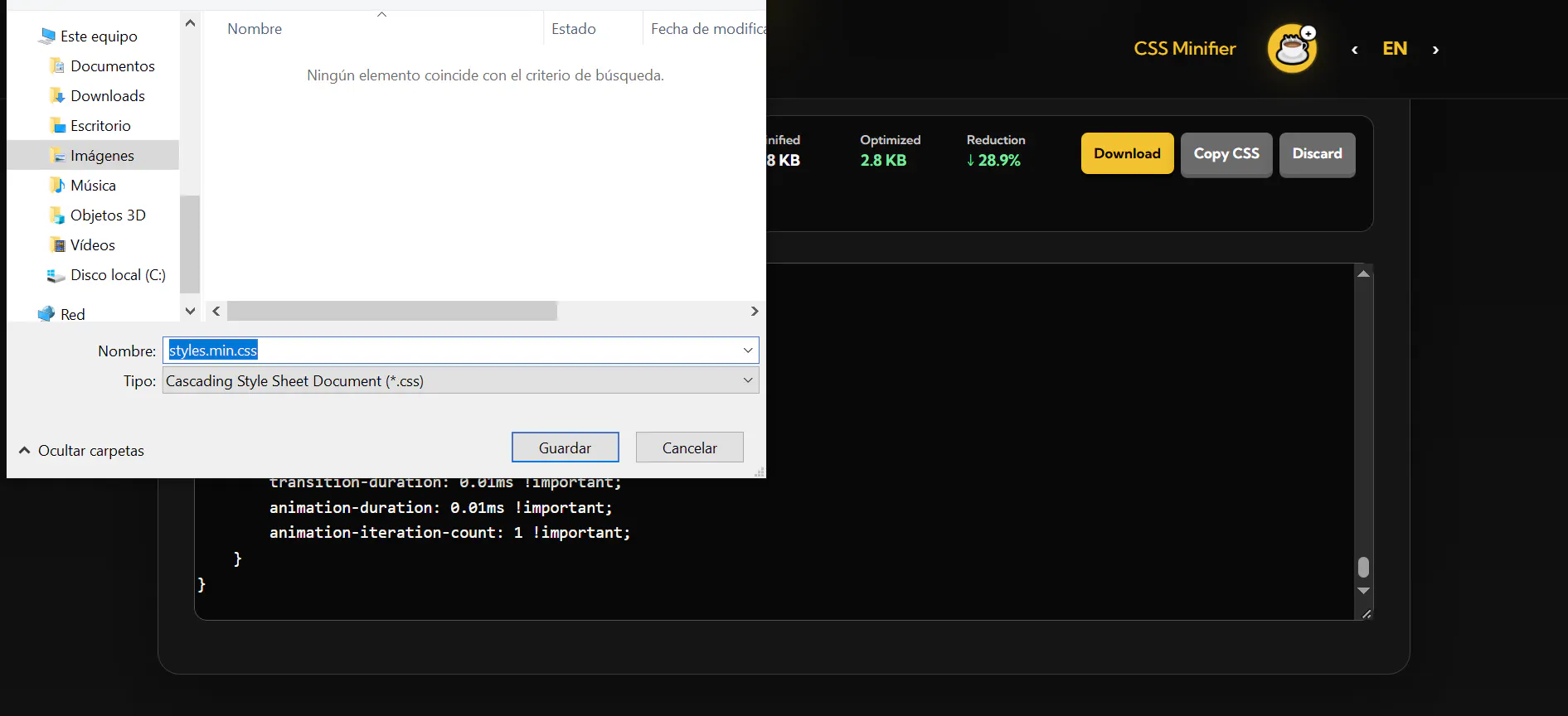 SWD Develop CSS Minifier gallery image