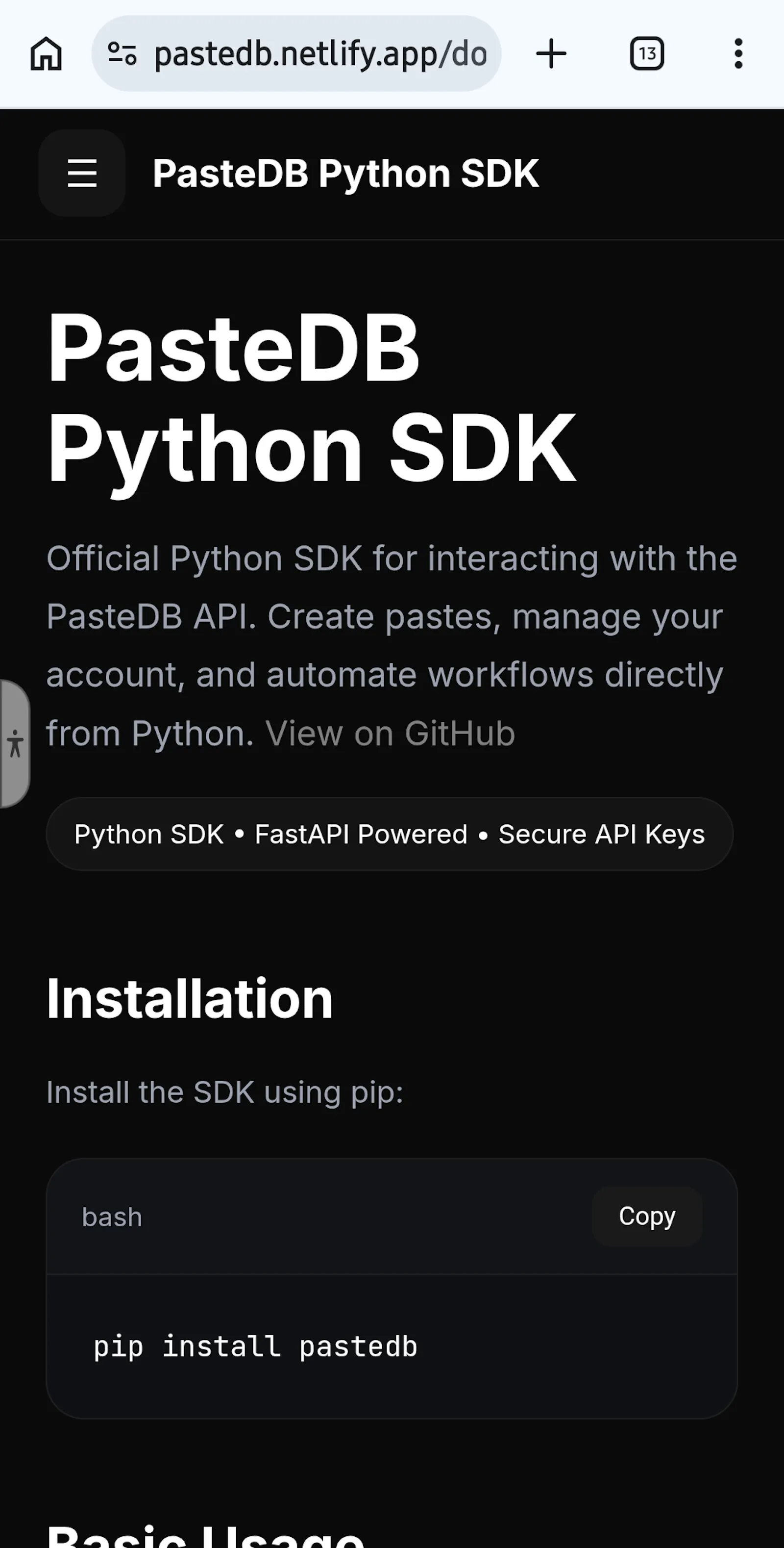 PasteDB screenshot 3