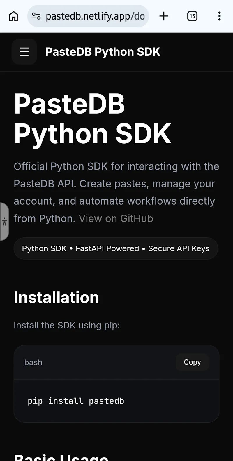 PasteDB screenshot 3