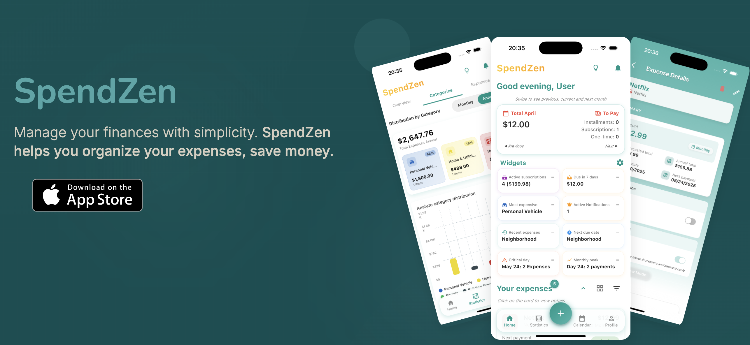 SpendZen - Finance Expenses & Subscriptions Tracker media 1