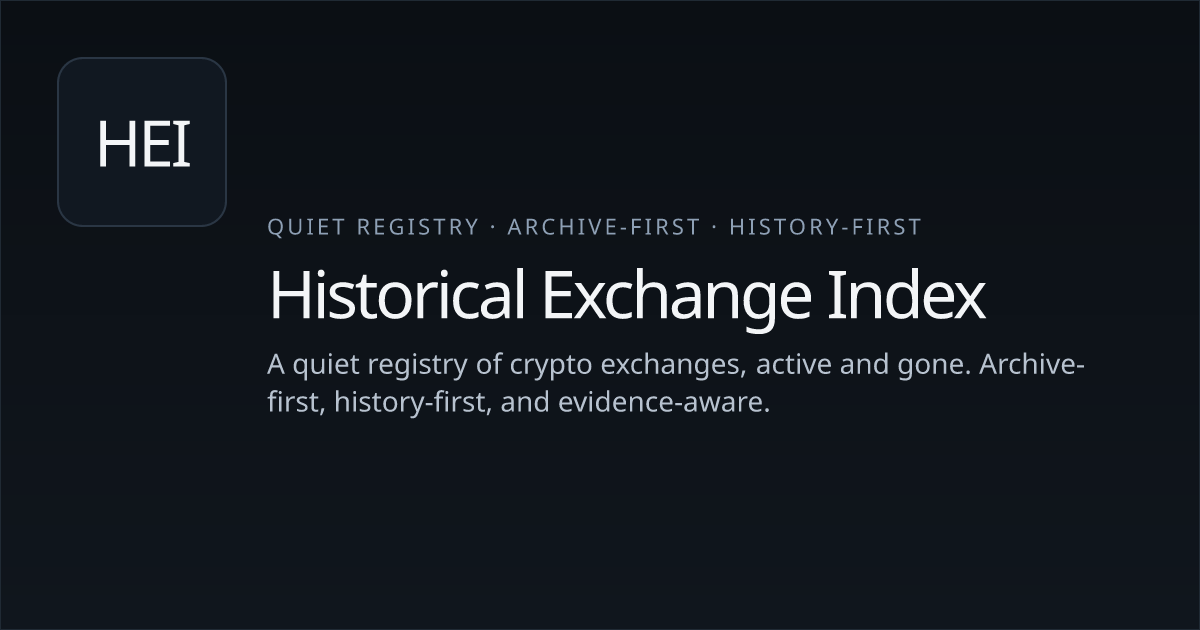 Historical Exchange Index gallery image