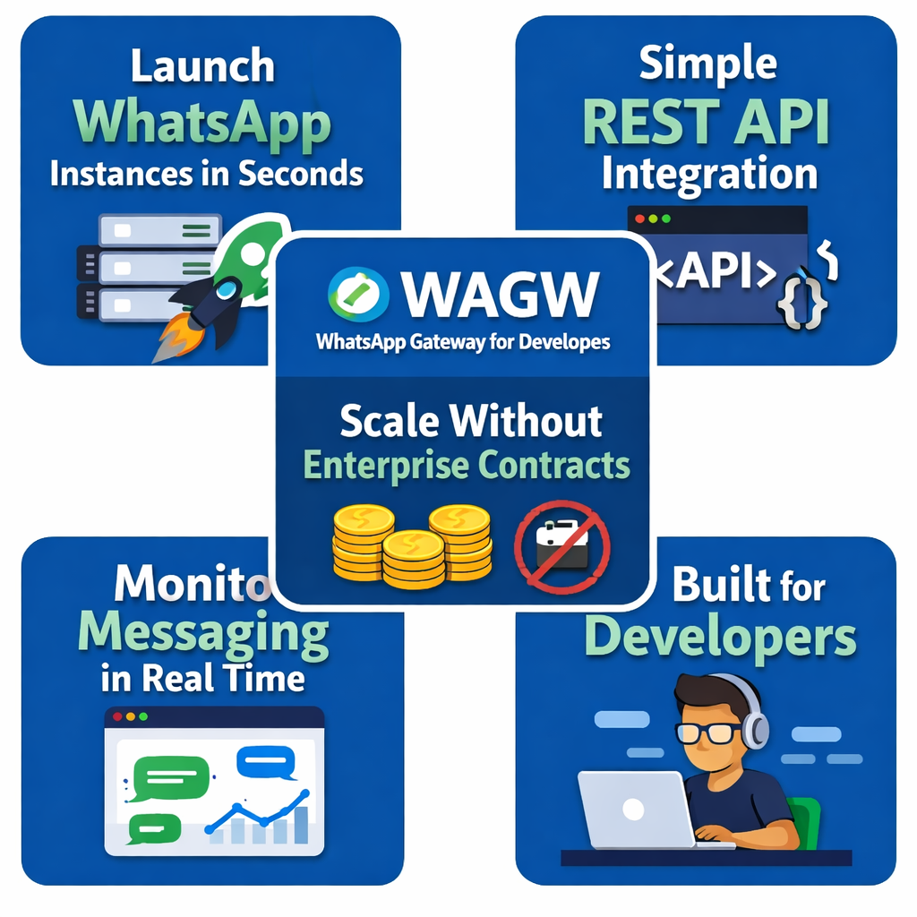 WAGW — WhatsApp Gateway for Developers - Product Hunt launch logo