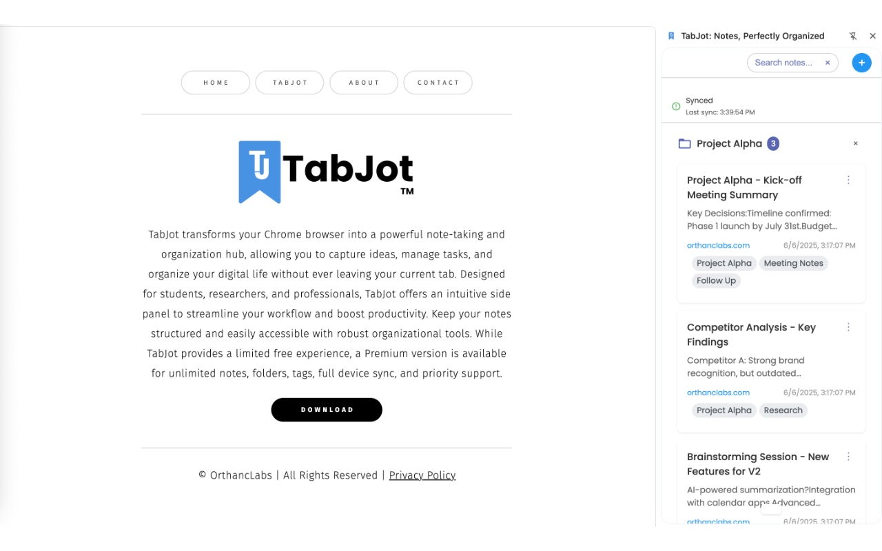 Tabjot - Anmerkungen, perfekt organisiert Medien 1