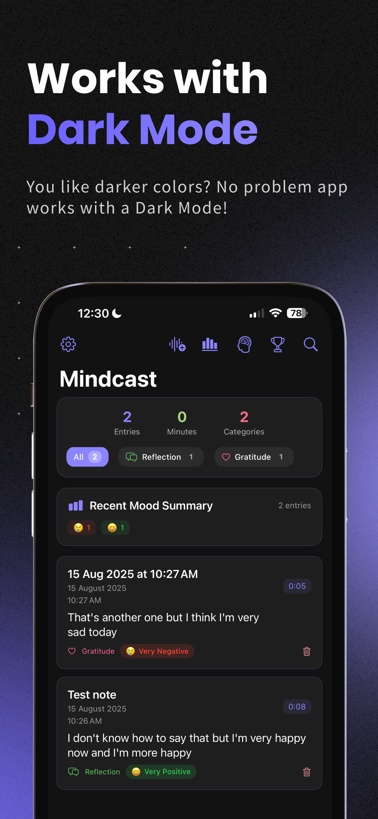 Mindcast-วารสารการพูดคุยด้วยตนเอง - OICE Journaling With Mood Insights & การติดตามการเติบโต media 9