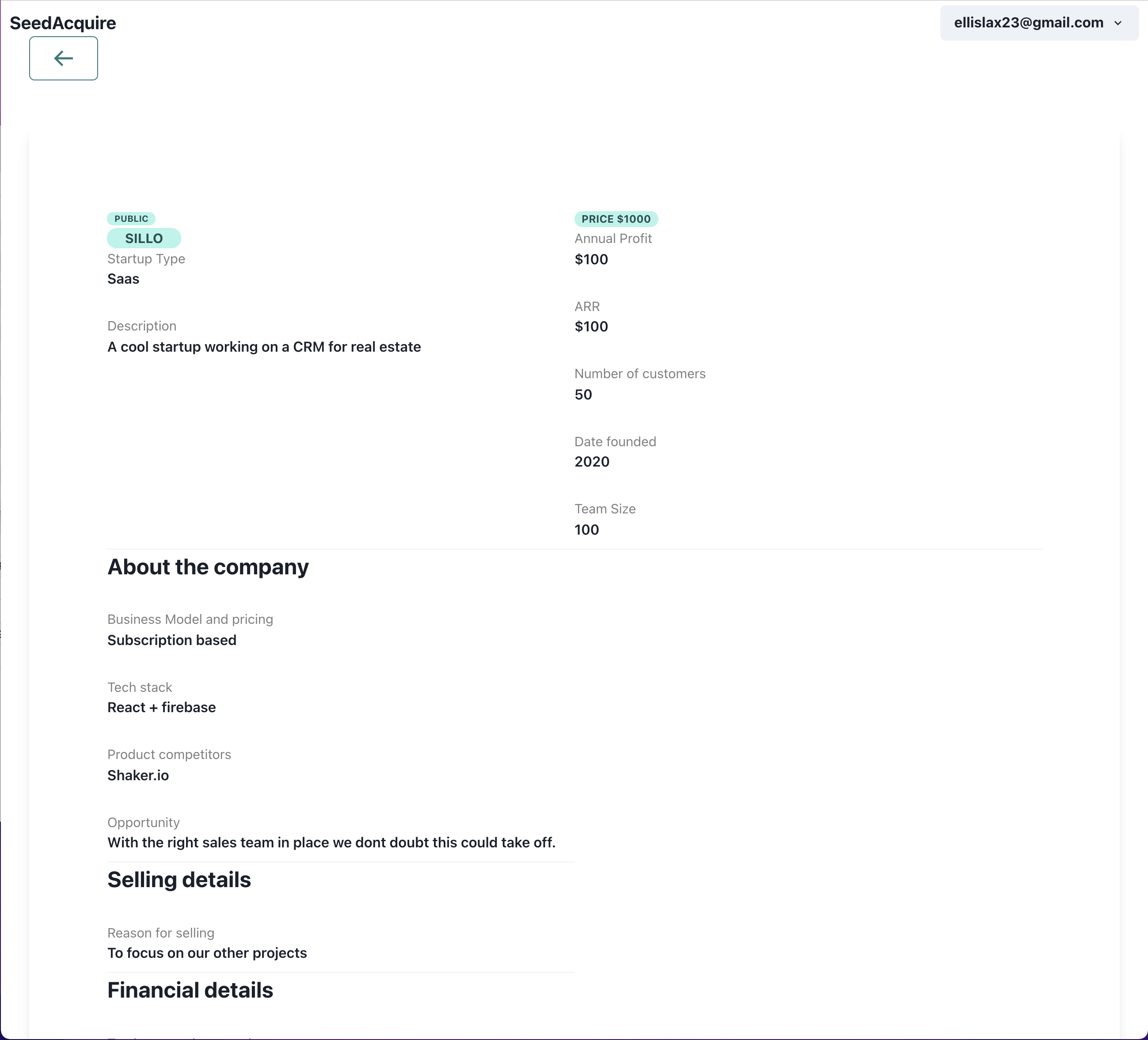 SeedAcquire buy or sell a startup gallery image