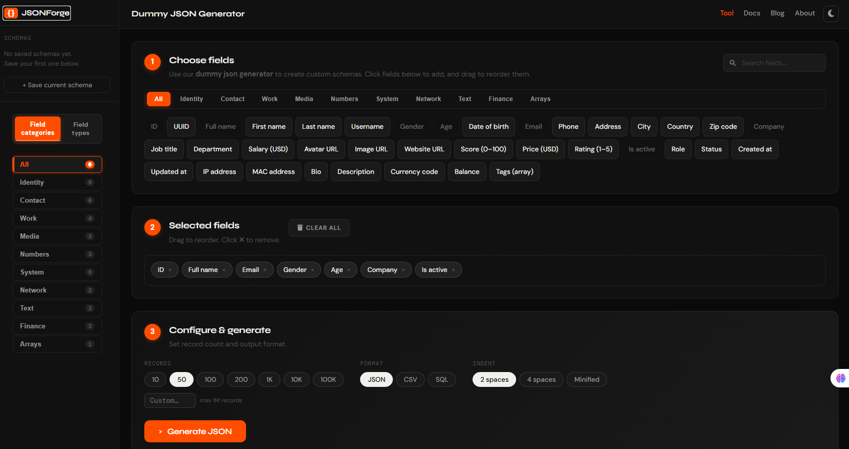 Dummy JSON Generator | JSONForge gallery image