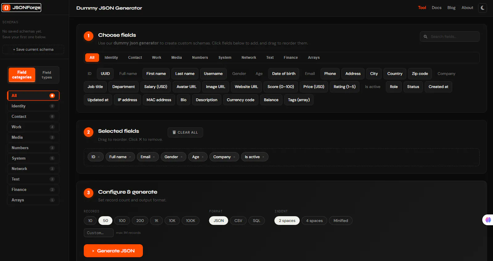 Dummy JSON Generator | JSONForge screenshot 2