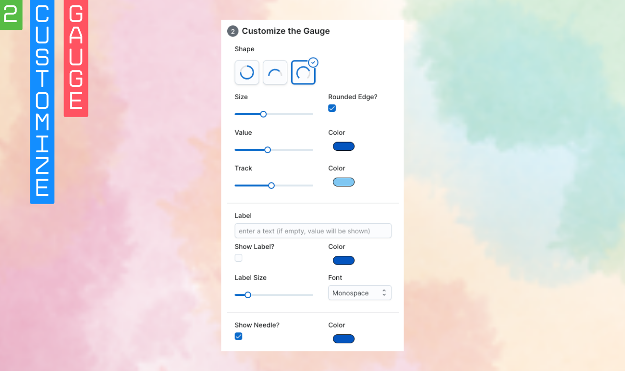 Mídia 4 de Gerador de medidores - Crie gráficos de medidores personalizados e exporta como imagem ou código