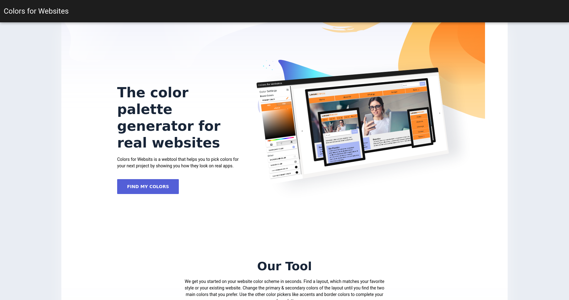 Colorsforwebsites - 실제 웹 사이트 용 색상 팔레트 생성기 미디어 1