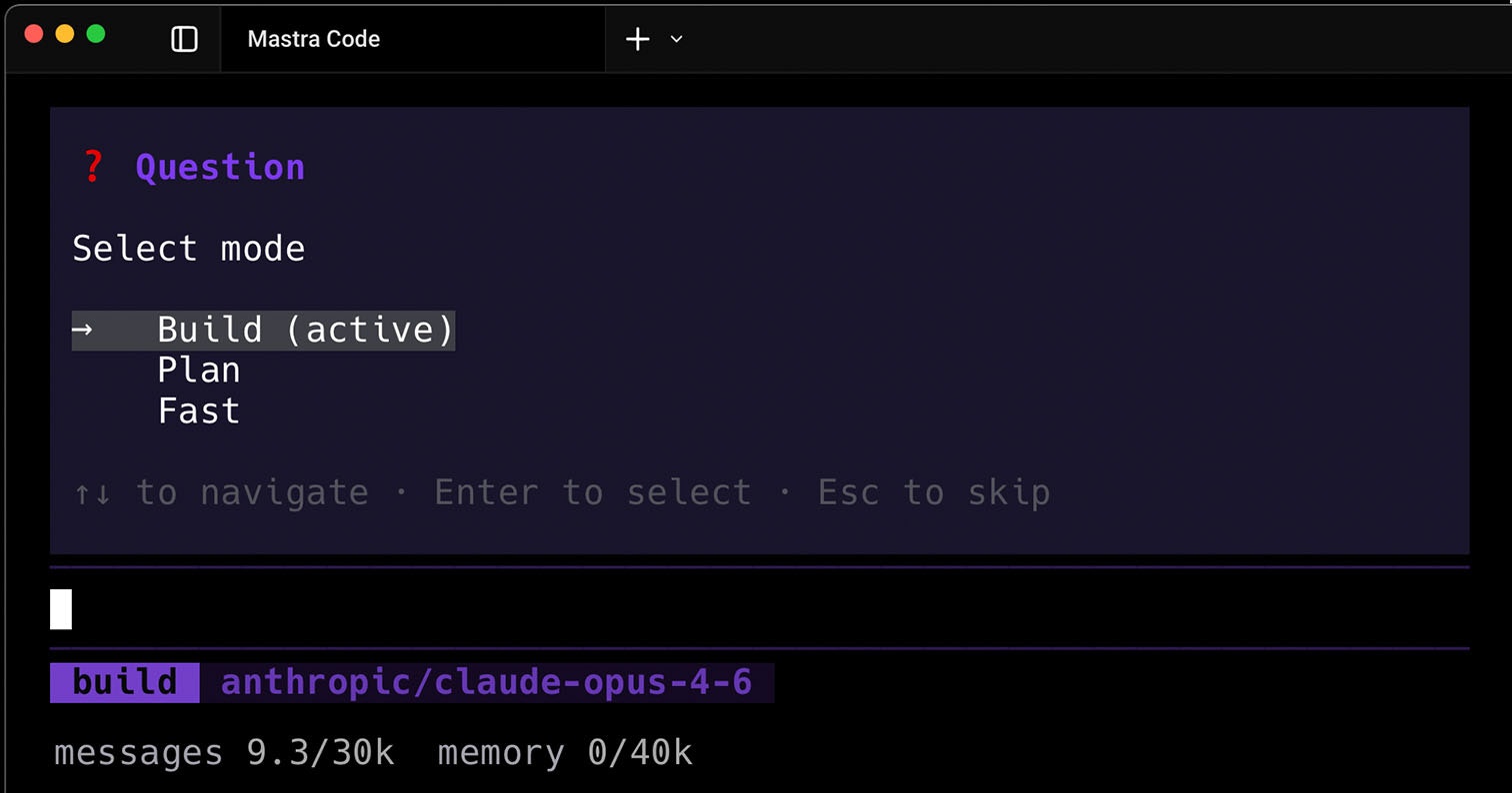 Mastra Code - Screenshot 3 showing product features and functionality
