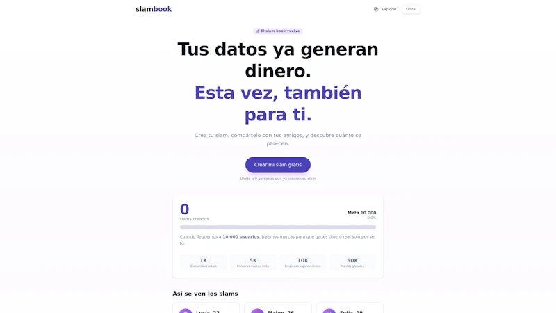 Slambook — slamea a tus amigos screenshot 1