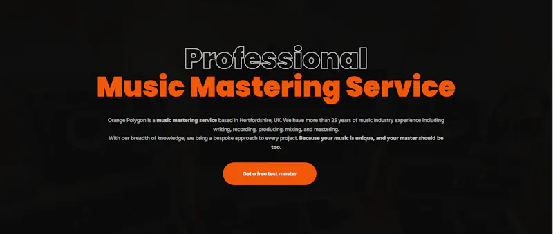 Orange Polygon - Music Mastering Service screenshot 1