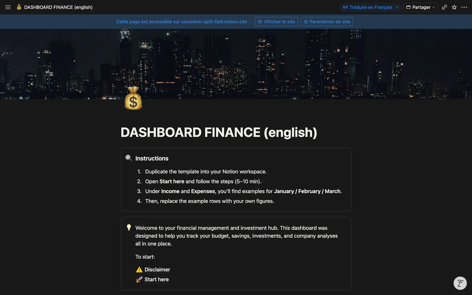 Investment Dashboard screenshot 1