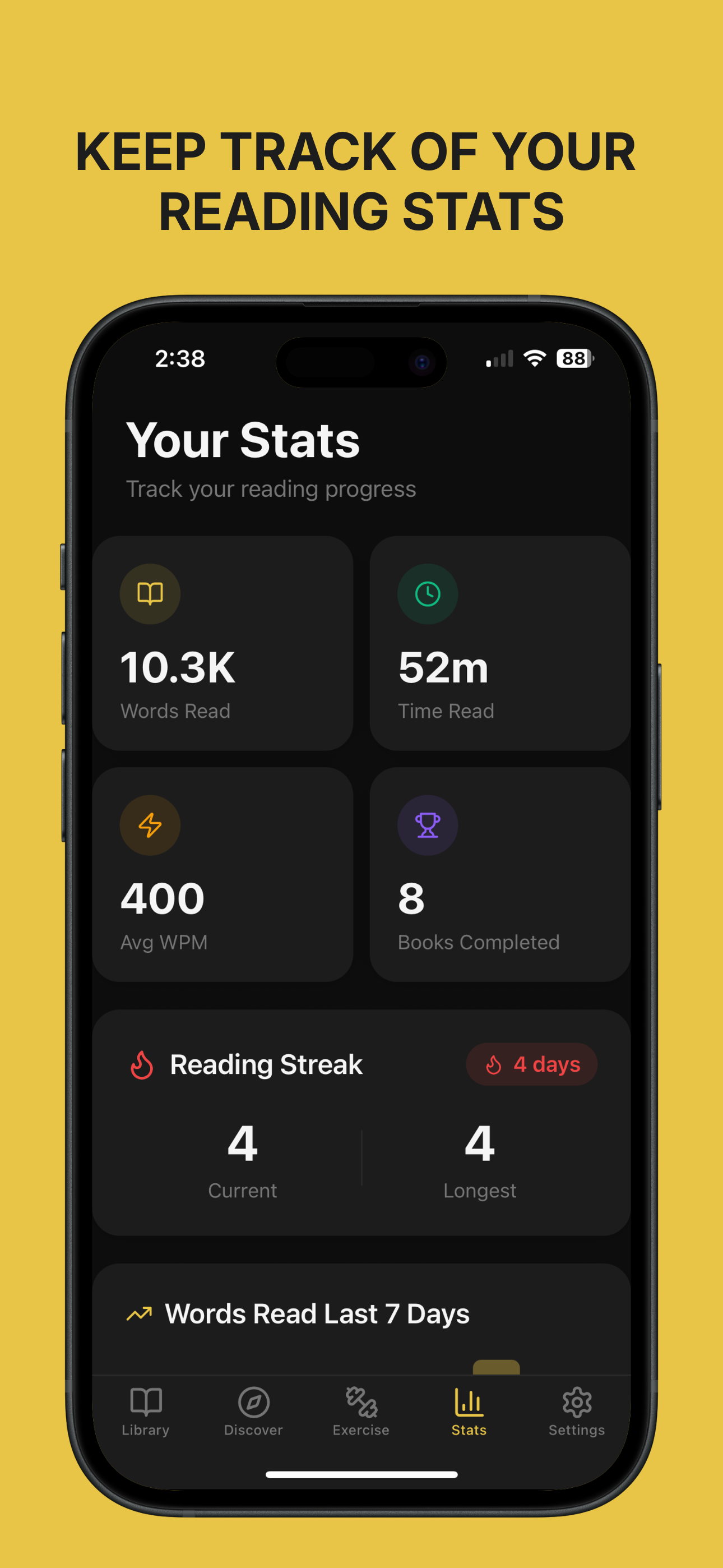 Train yourself to read 3x faster on iOS - Screenshot 5 showing product features and functionality