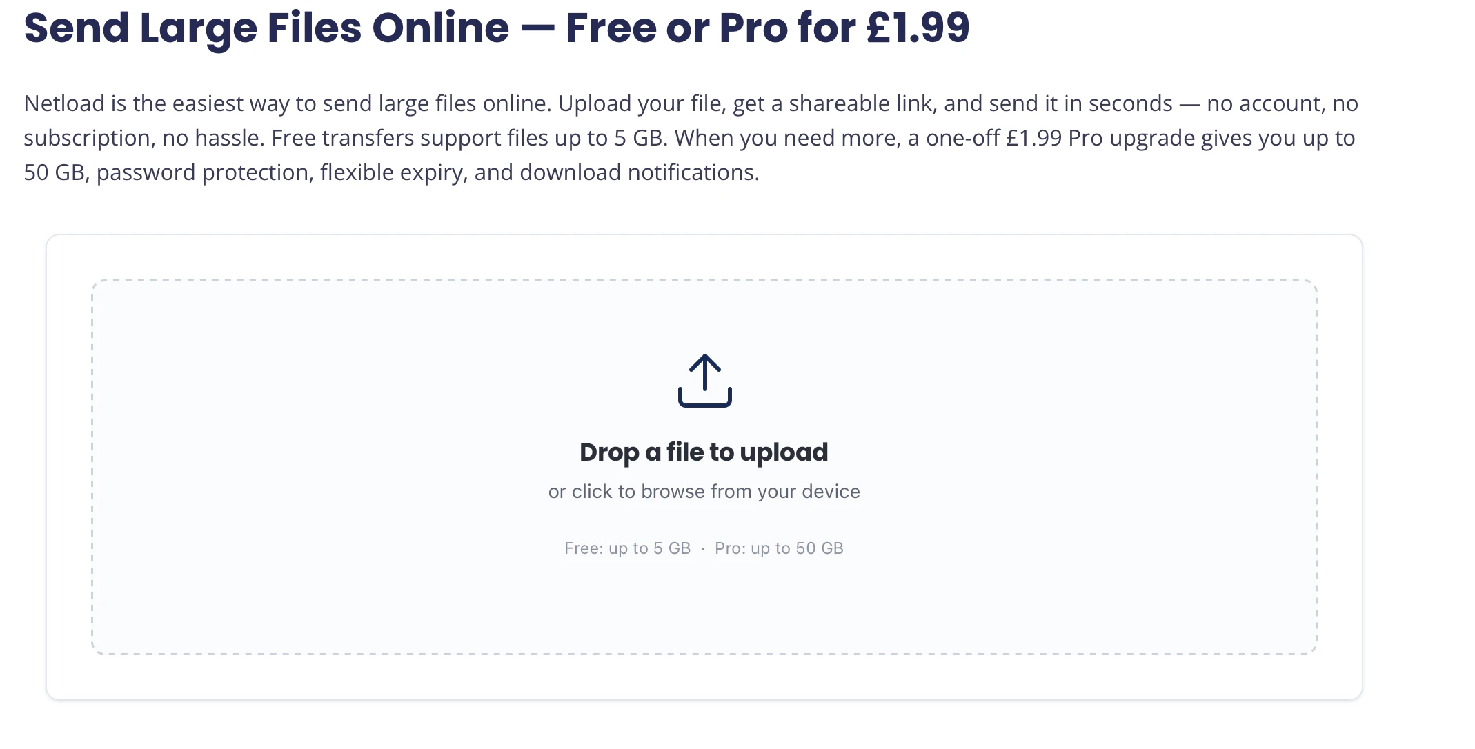 NetLoad — A WeTransfer alternative screenshot 2