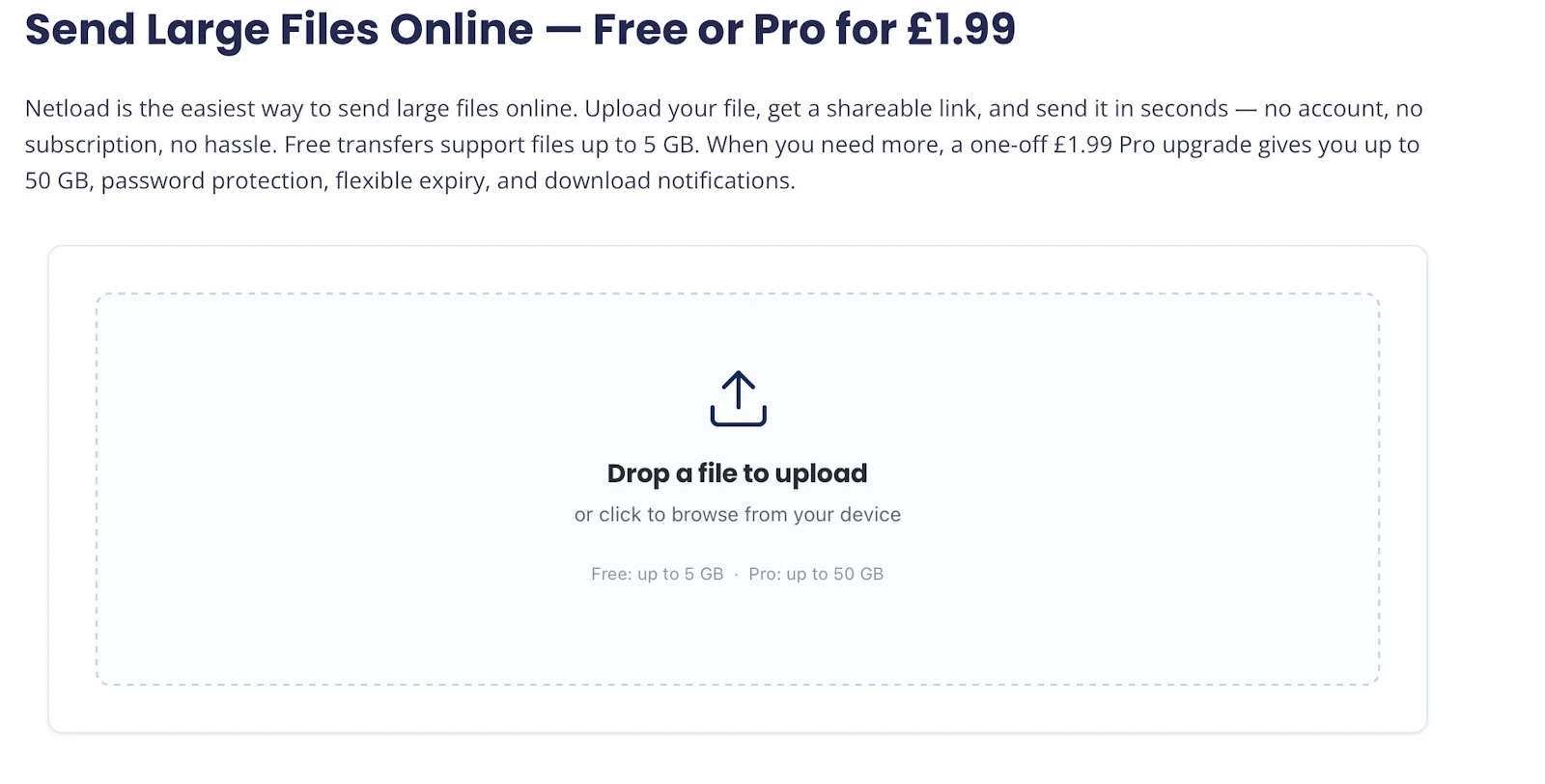 NetLoad — A WeTransfer alternative screenshot 2