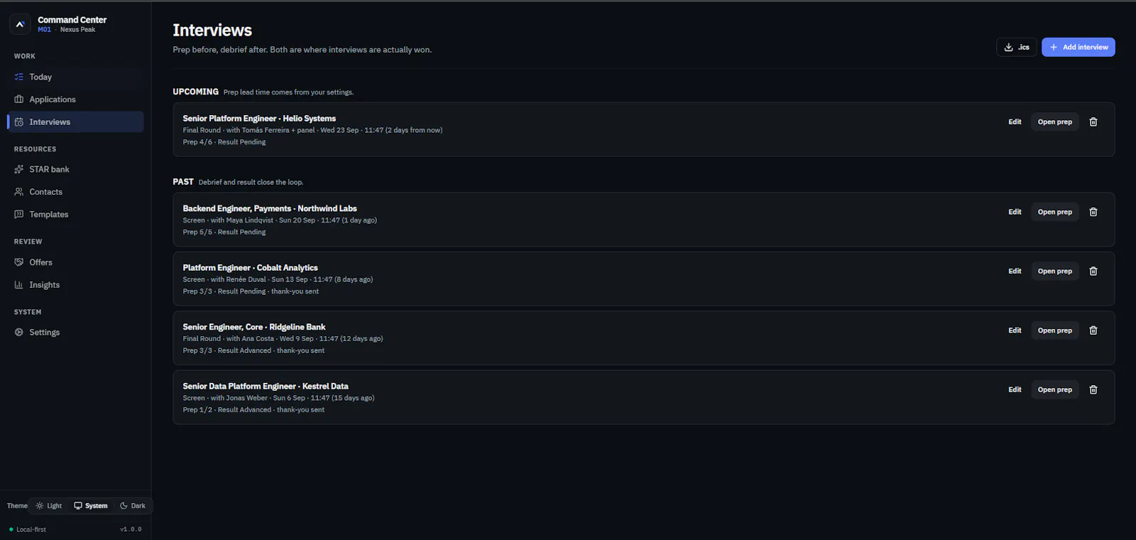 M01 — Job Search Command Center screenshot 4