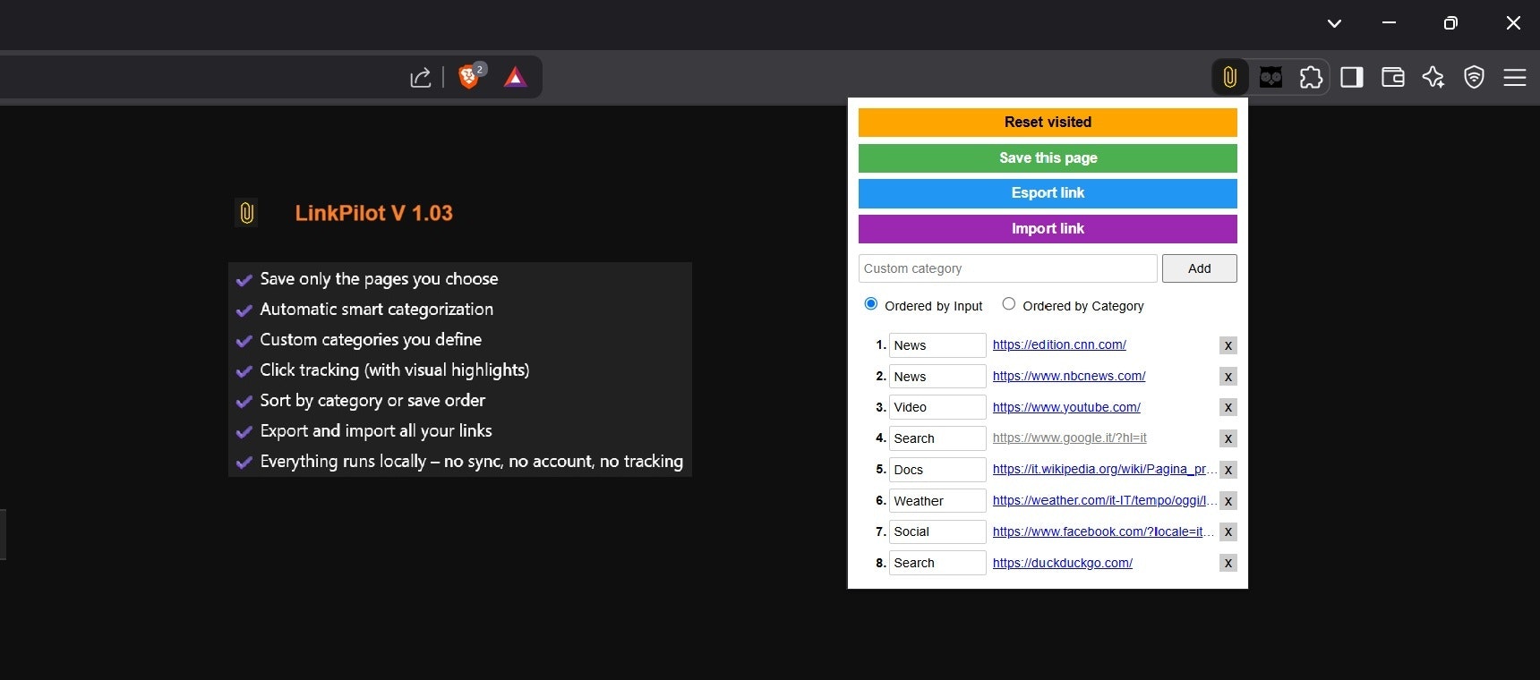 Linkpilot V 1.03 - Спасение ссылки с категориями, резервным копированием и общим контролем медиа 1