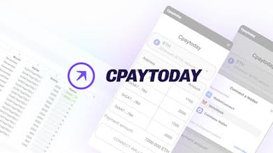 CpaytodayとGoogle Sheets™のロゴは、最適化された仮想通貨の支払い管理のために2つのプラットフォームが統合されていることを示しています。