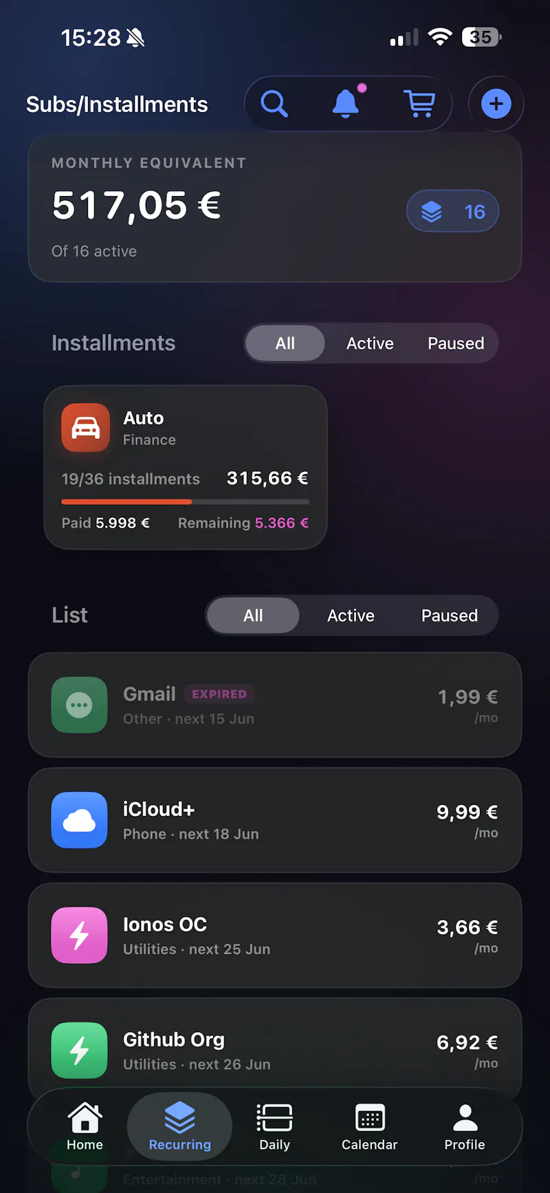 ForeSpend screenshot 2