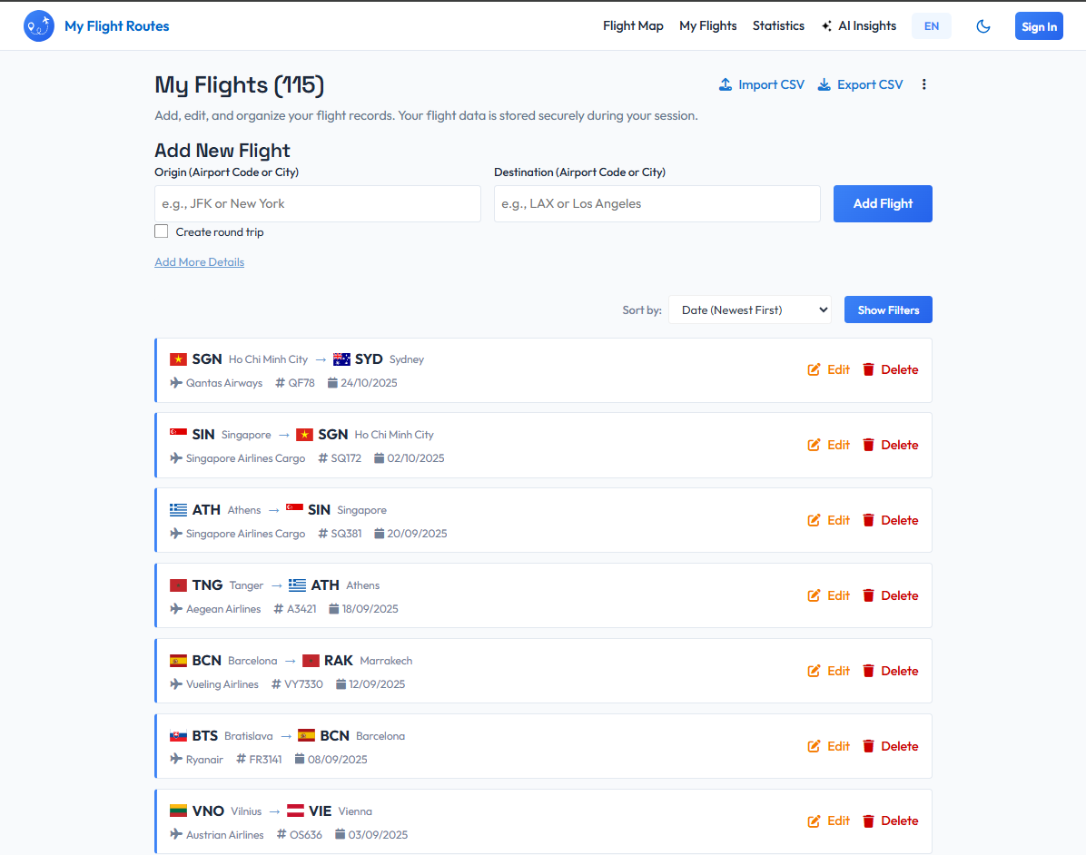 My Flight Routes gallery image