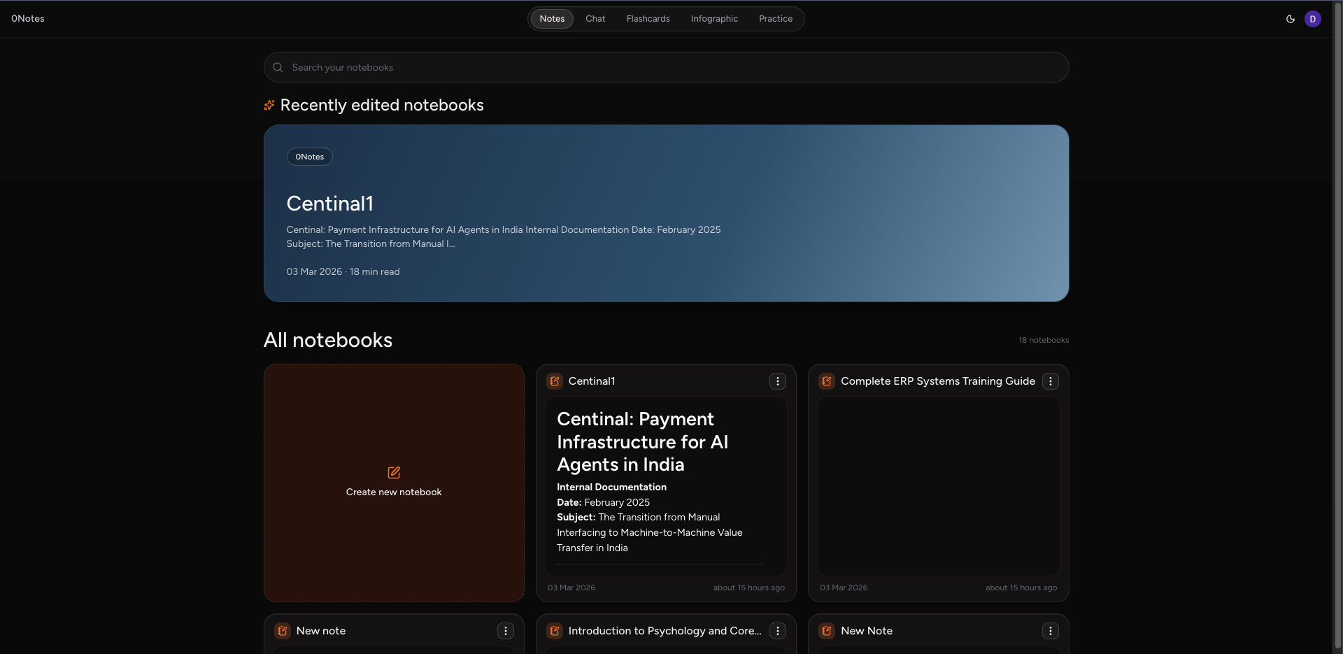 0Notes - Main product screenshot demonstrating key features and user interface