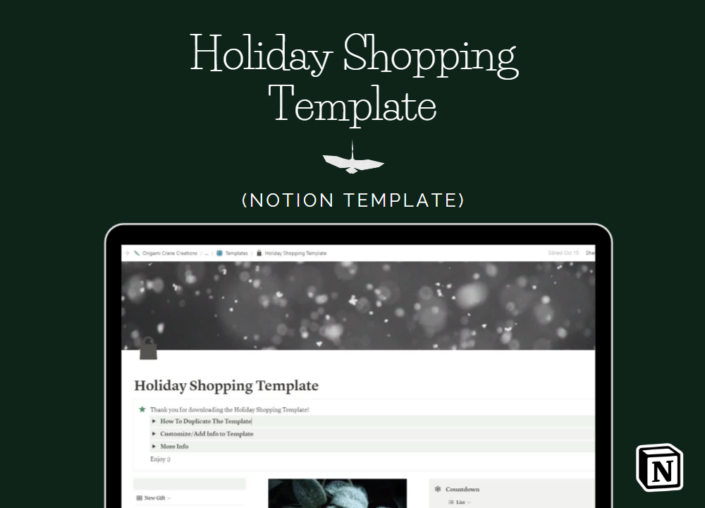 Holiday Shopping Template