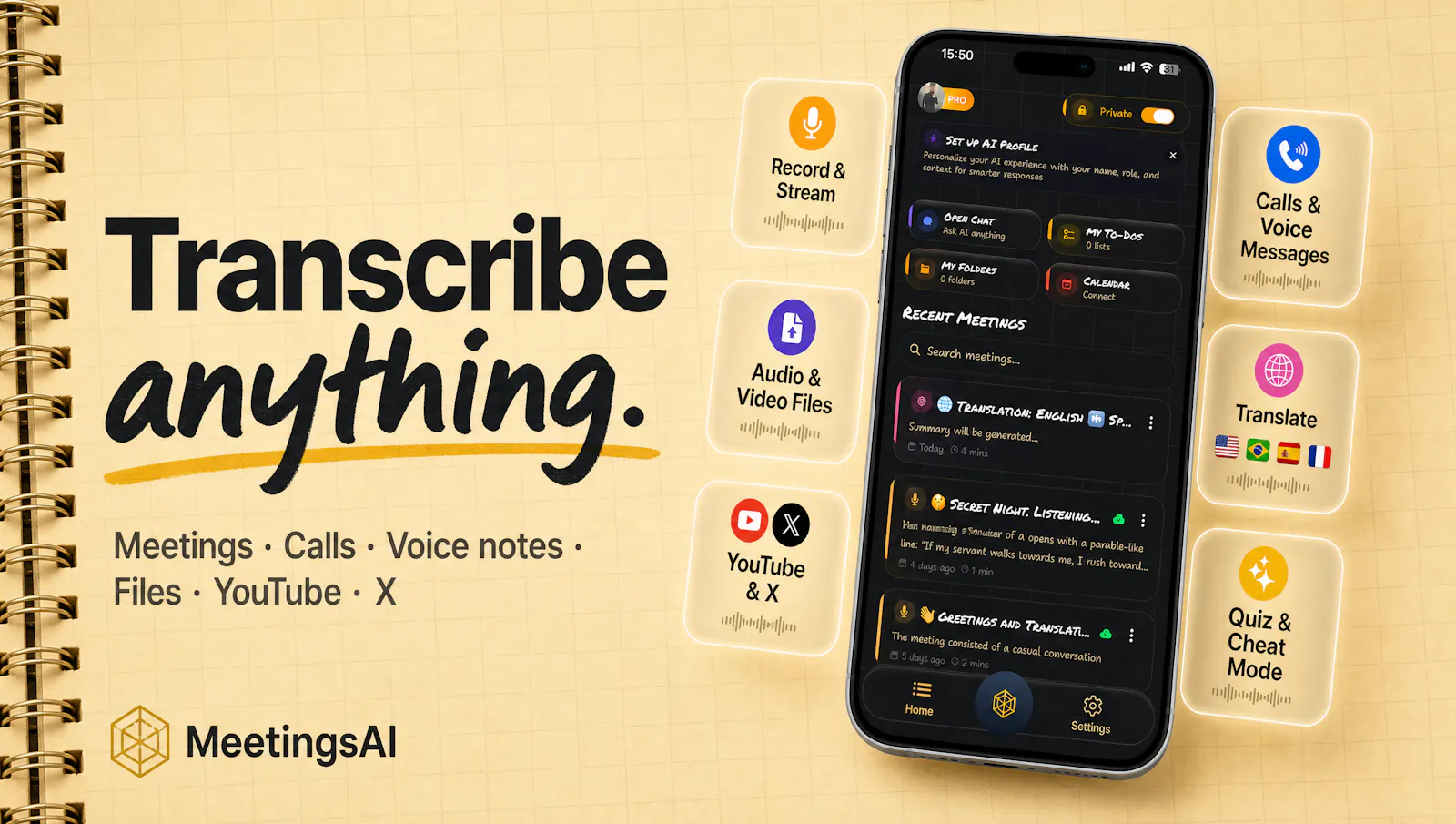 MeetingsAI: Notes & Summary screenshot 1
