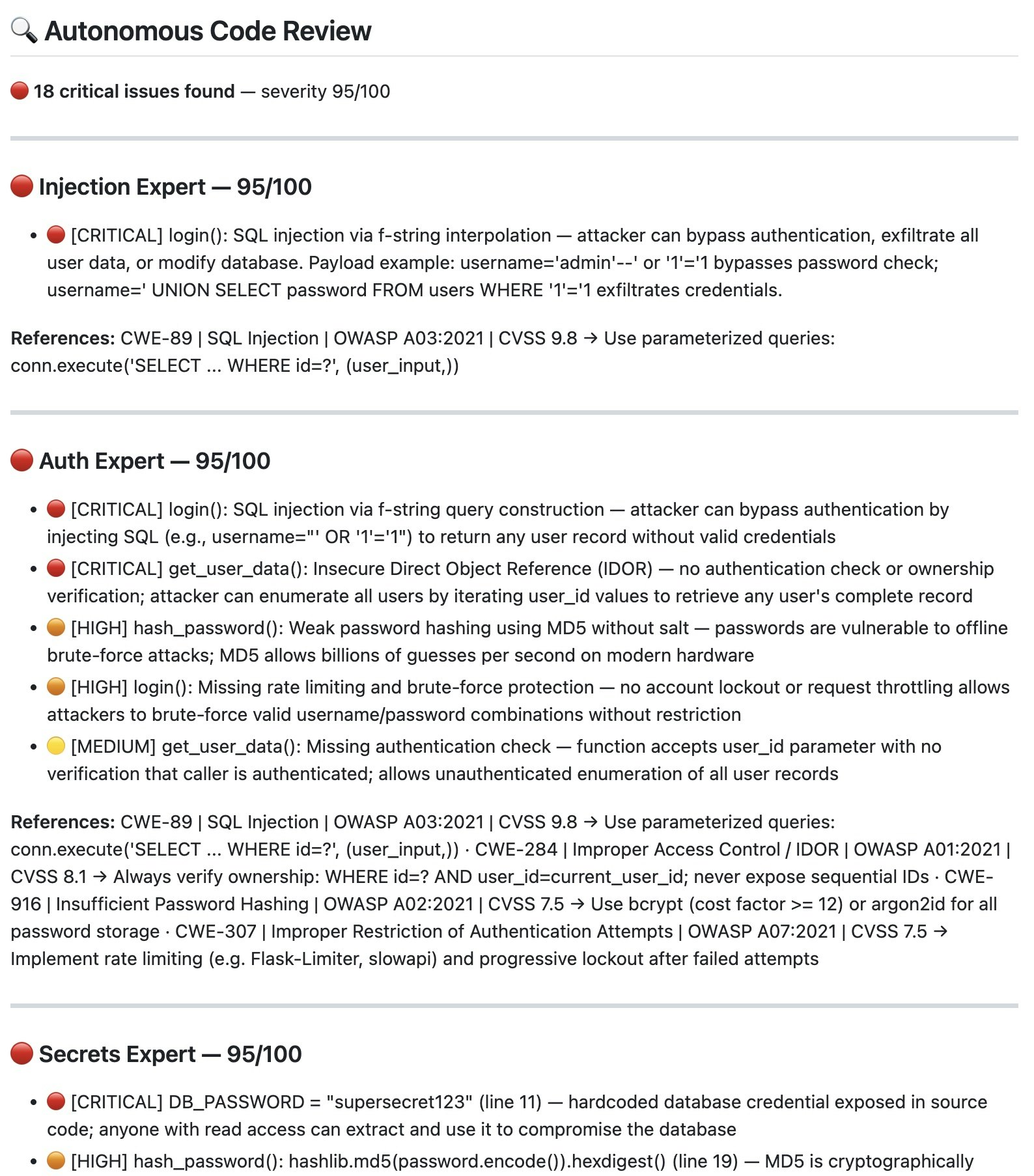 Autonomous code review agent gallery image
