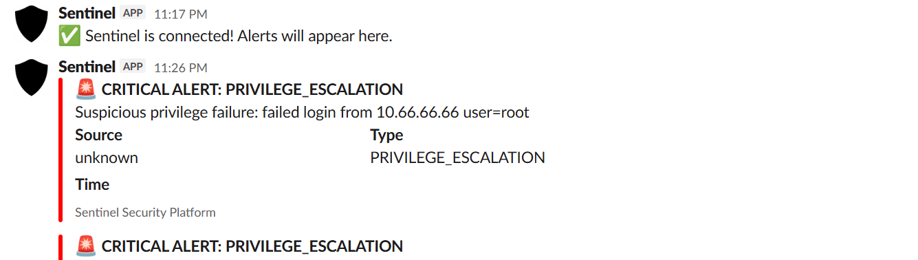 Sentinel Security Platform - Screenshot 4 showing product features and functionality