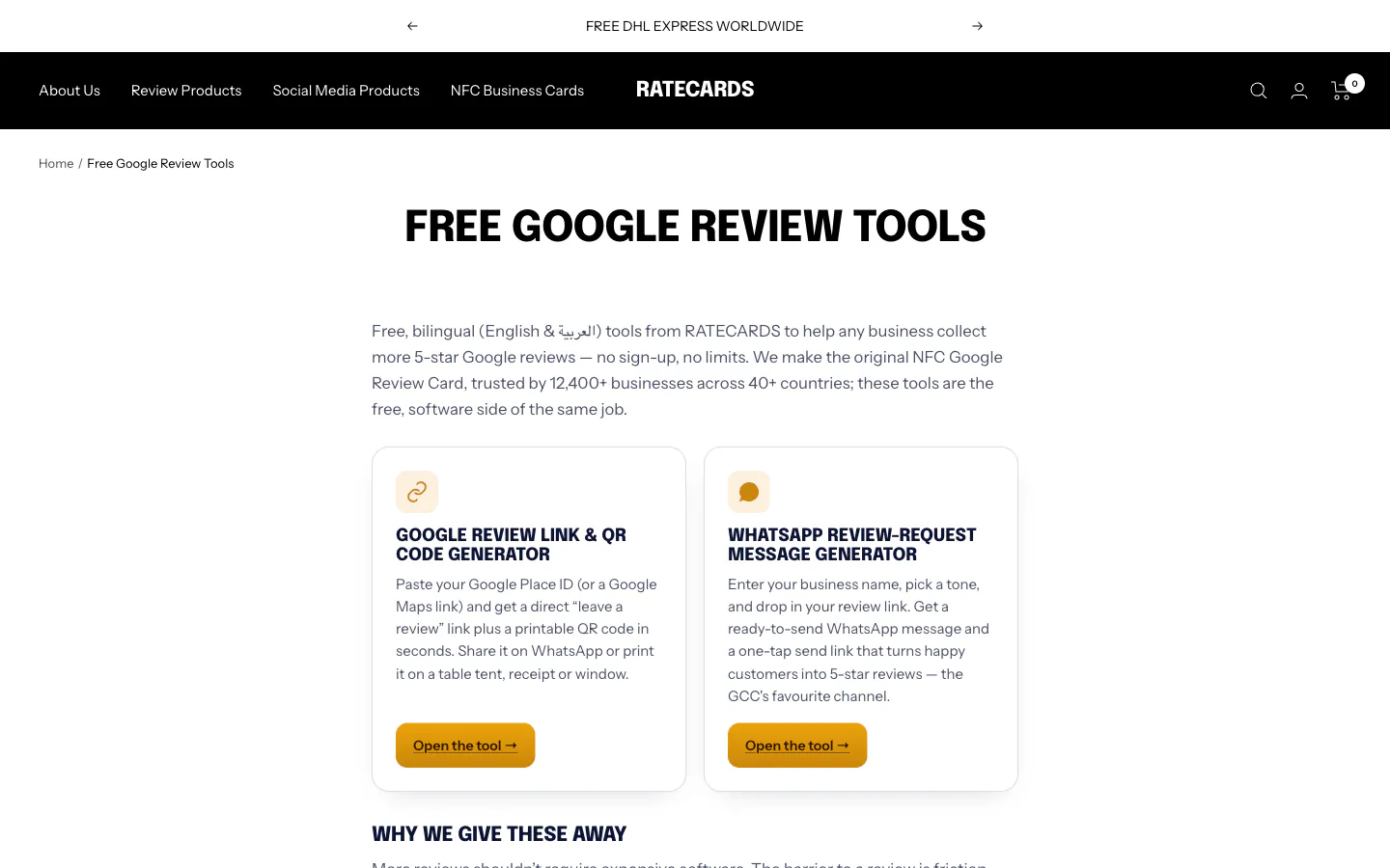 RATECARDS Free Review Tools gallery image