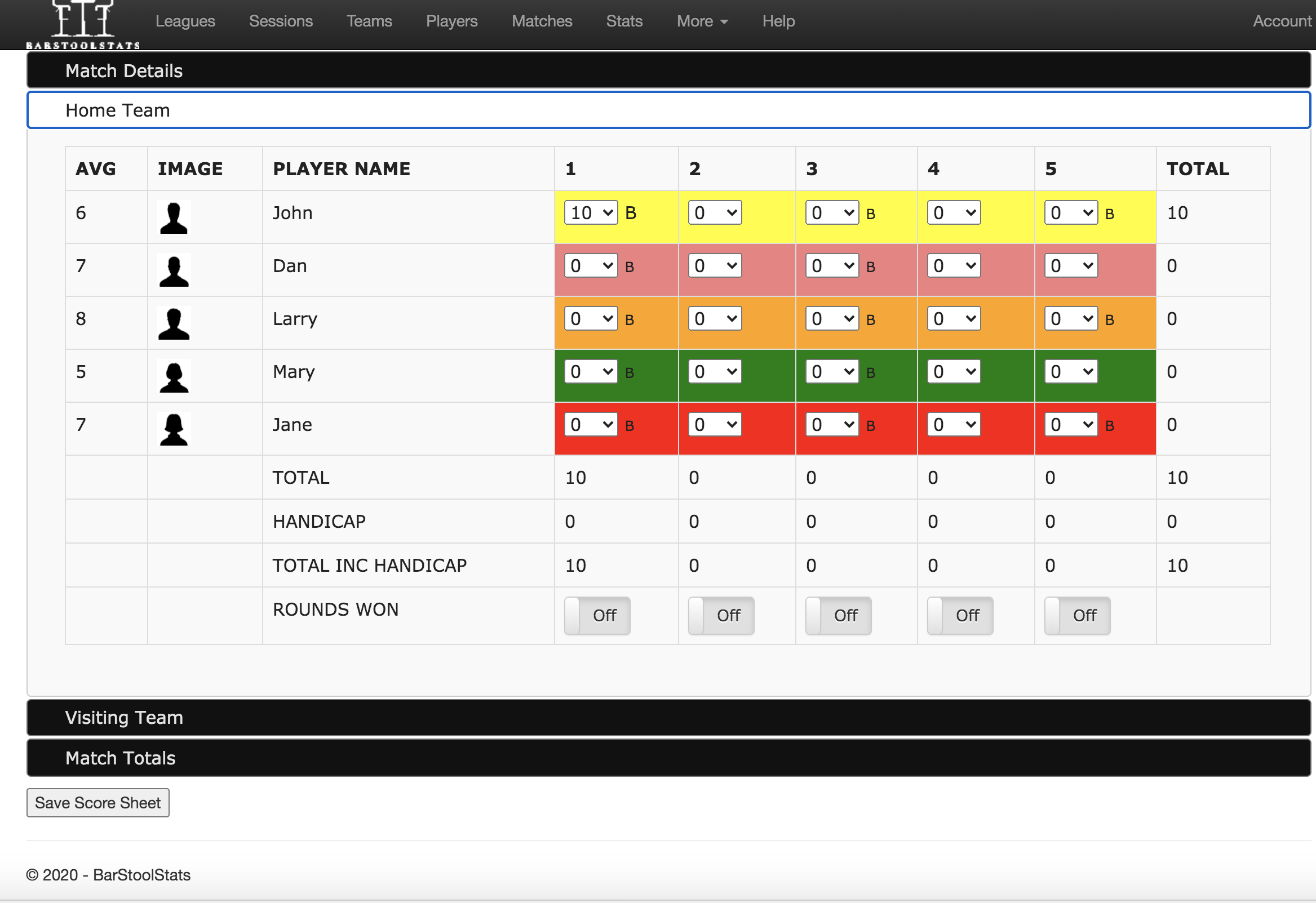 Automated Billiards Score Sheets gallery image