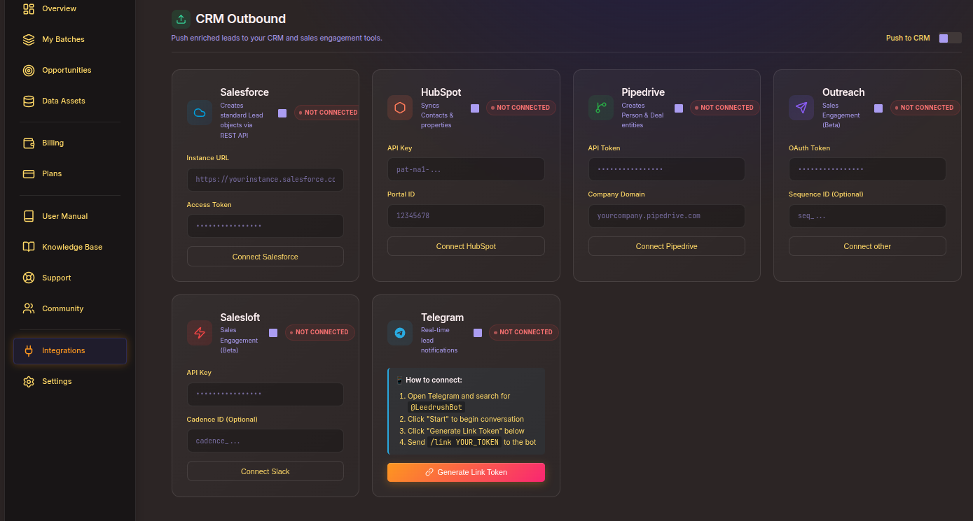 Leedrush Engine - Screenshot 5 showing product features and functionality
