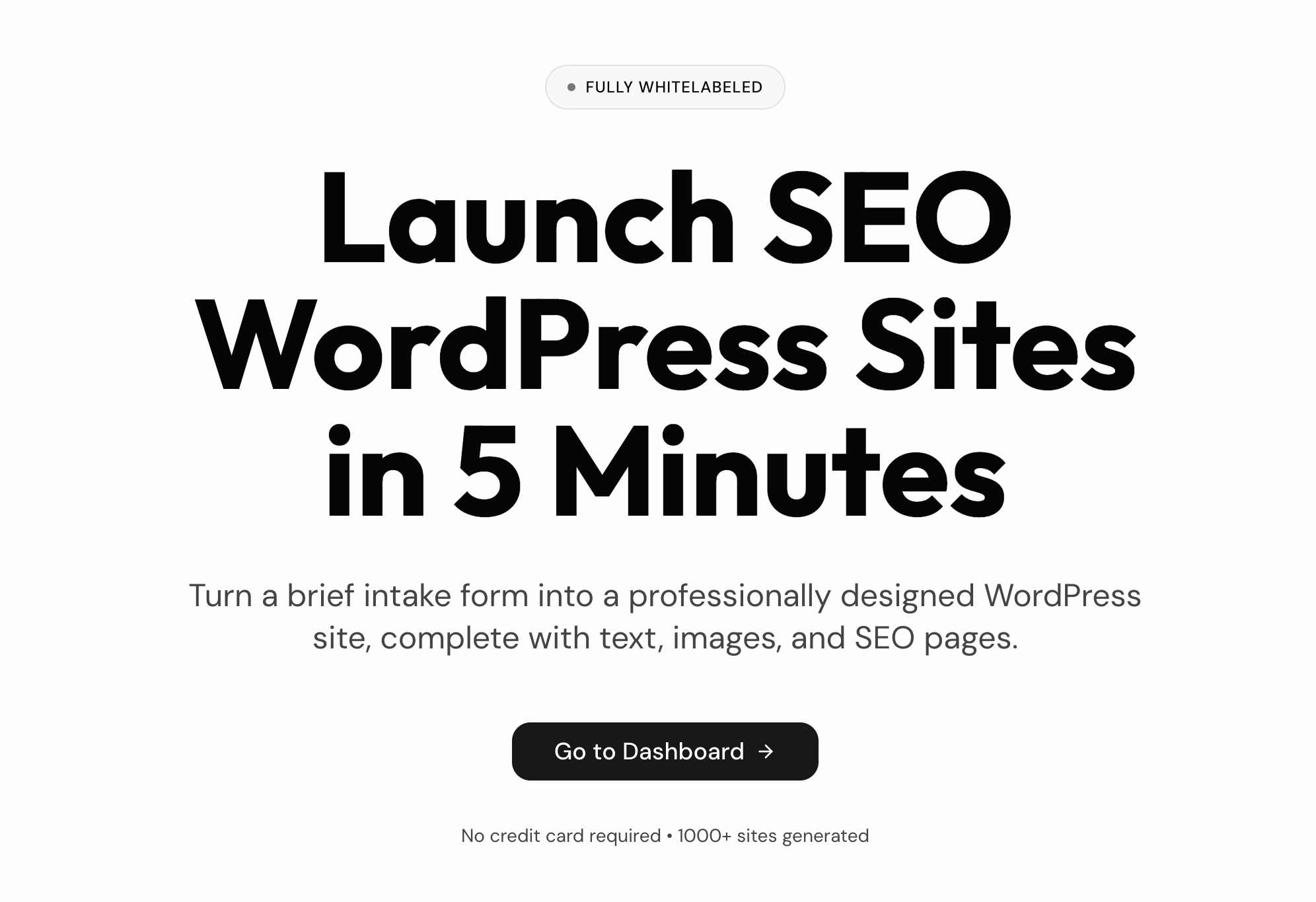 1clickwebsite.ai - Main screenshot showing features and interface