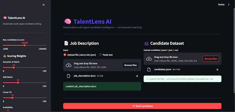 TalentLens AI screenshot 1