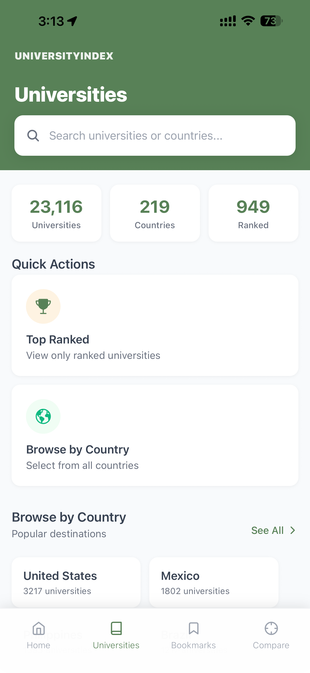University Index App gallery image
