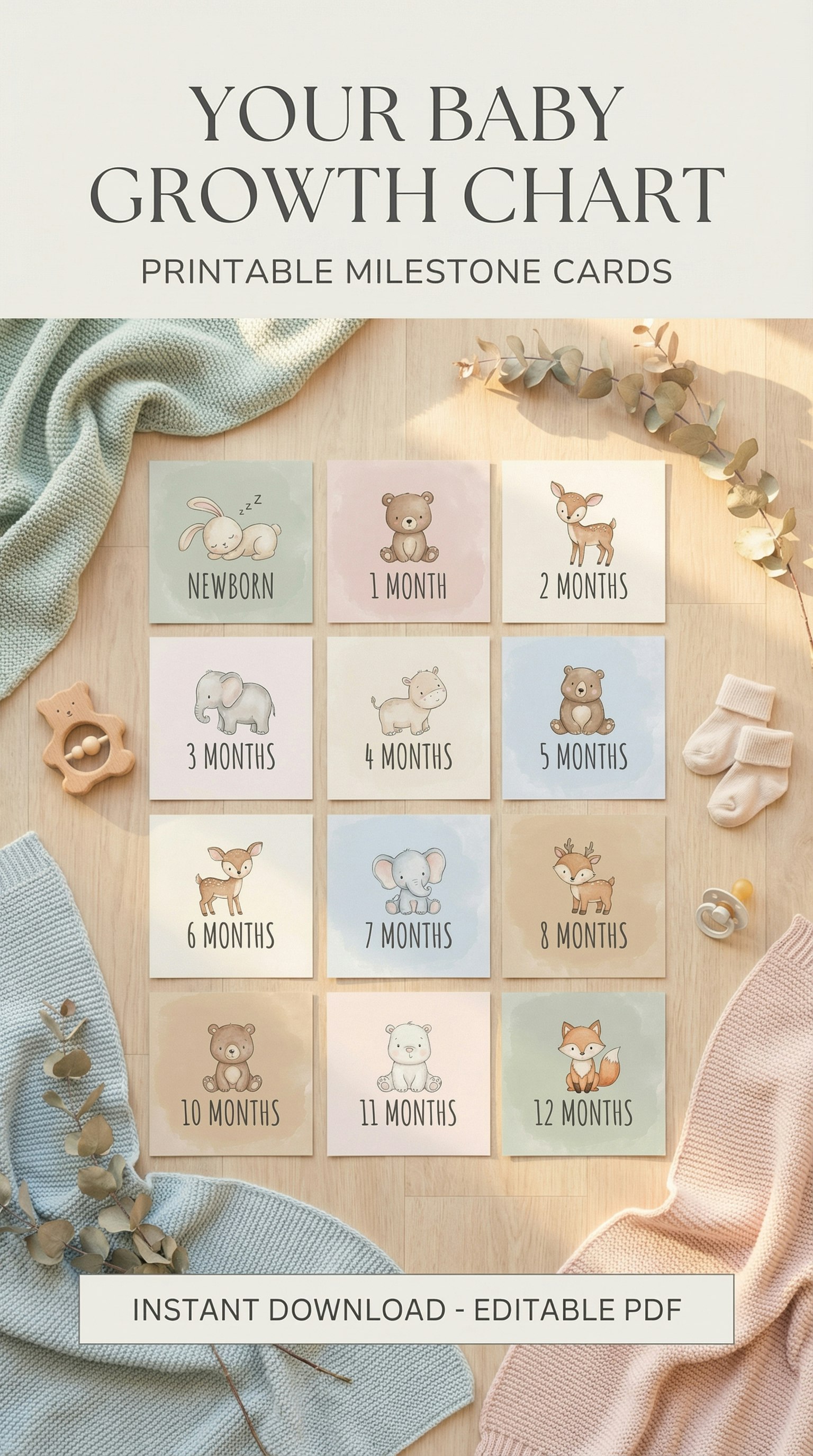 Your Baby Growth Chart – Editable Canva gallery image