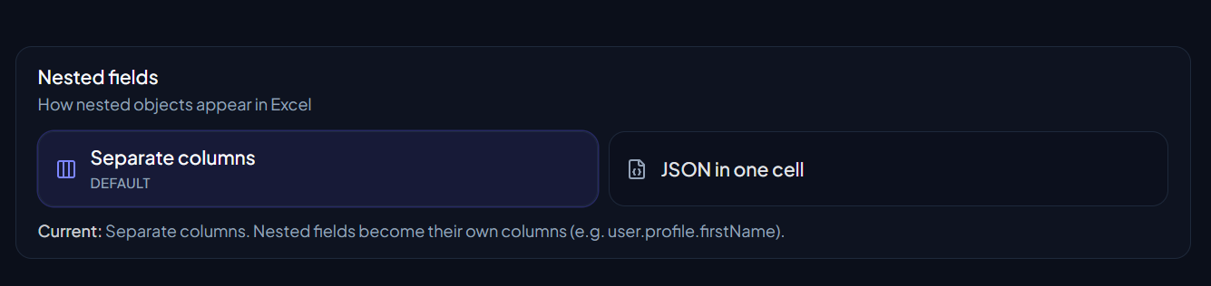 JSON to Excel gallery image