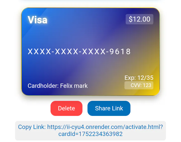 Virtual Card Generator