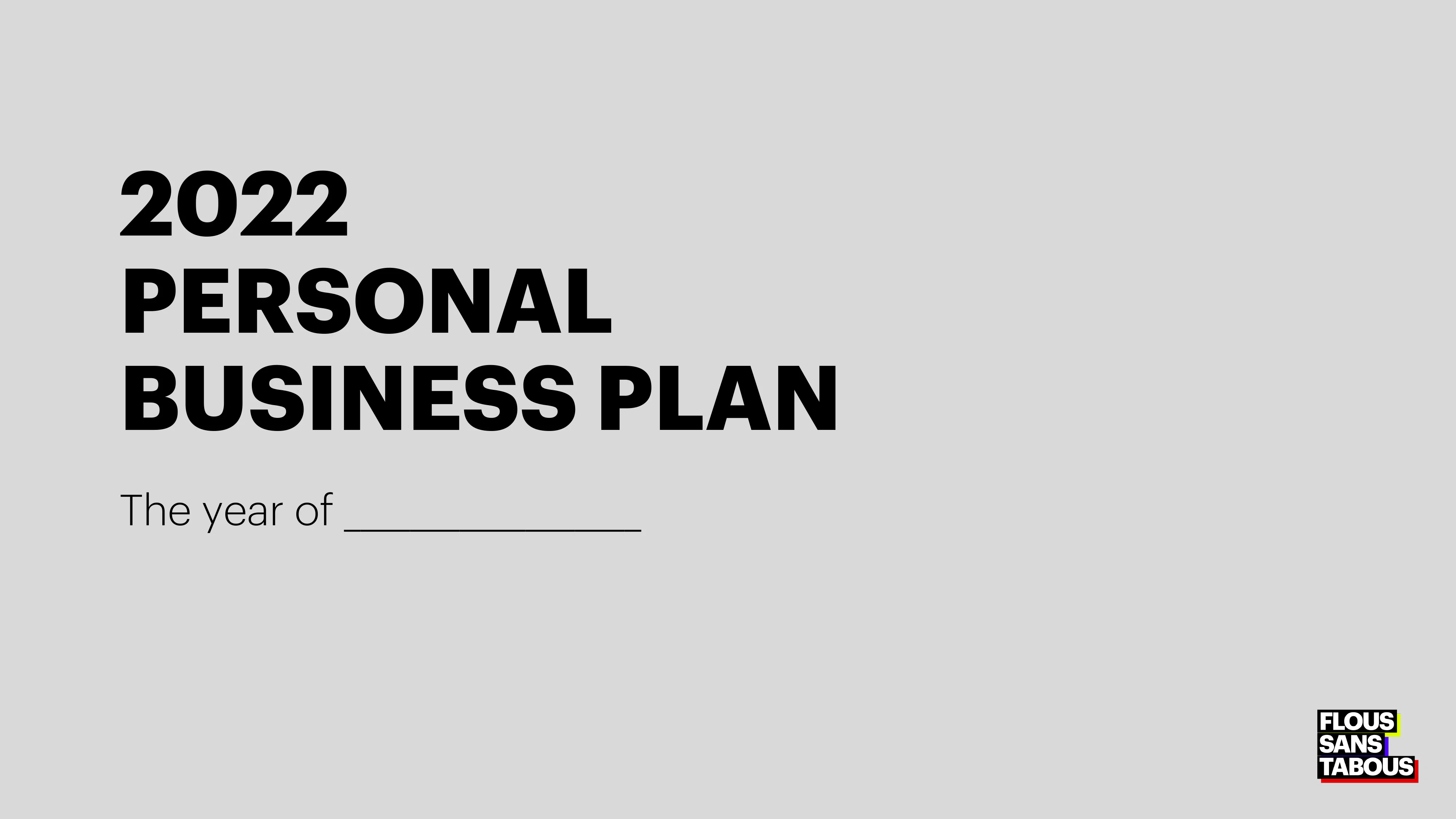 2022 - Personal Business Plan