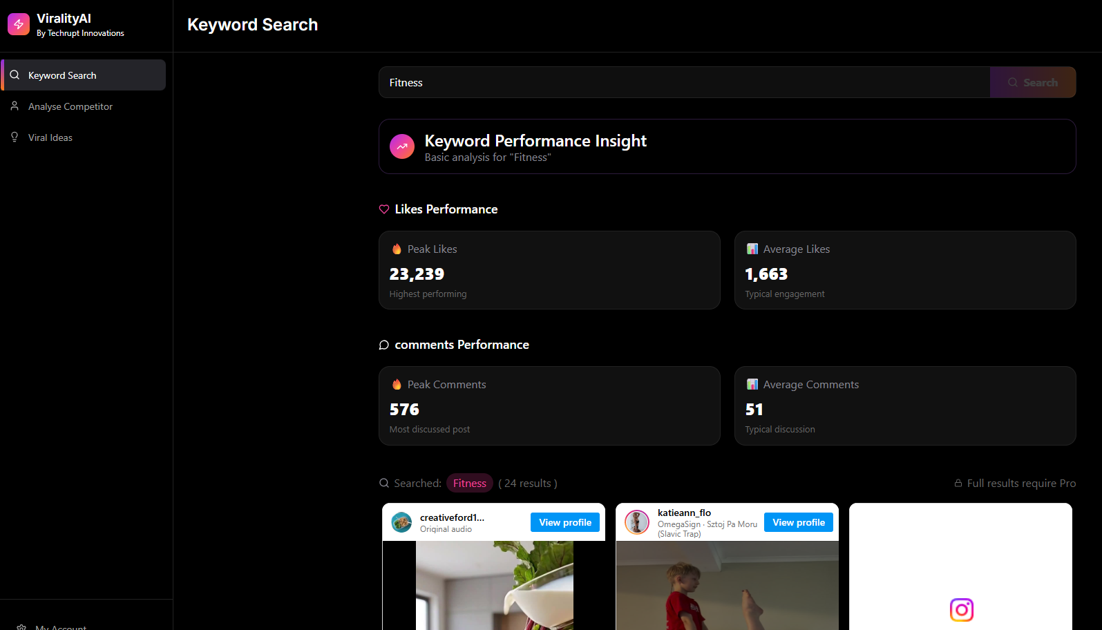 ViralityAI 2.0 - Screenshot 5 showing product features and functionality