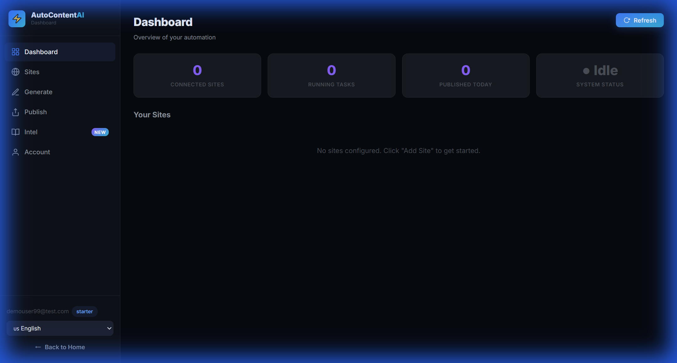 AutoContentAI - Main product screenshot demonstrating key features and user interface
