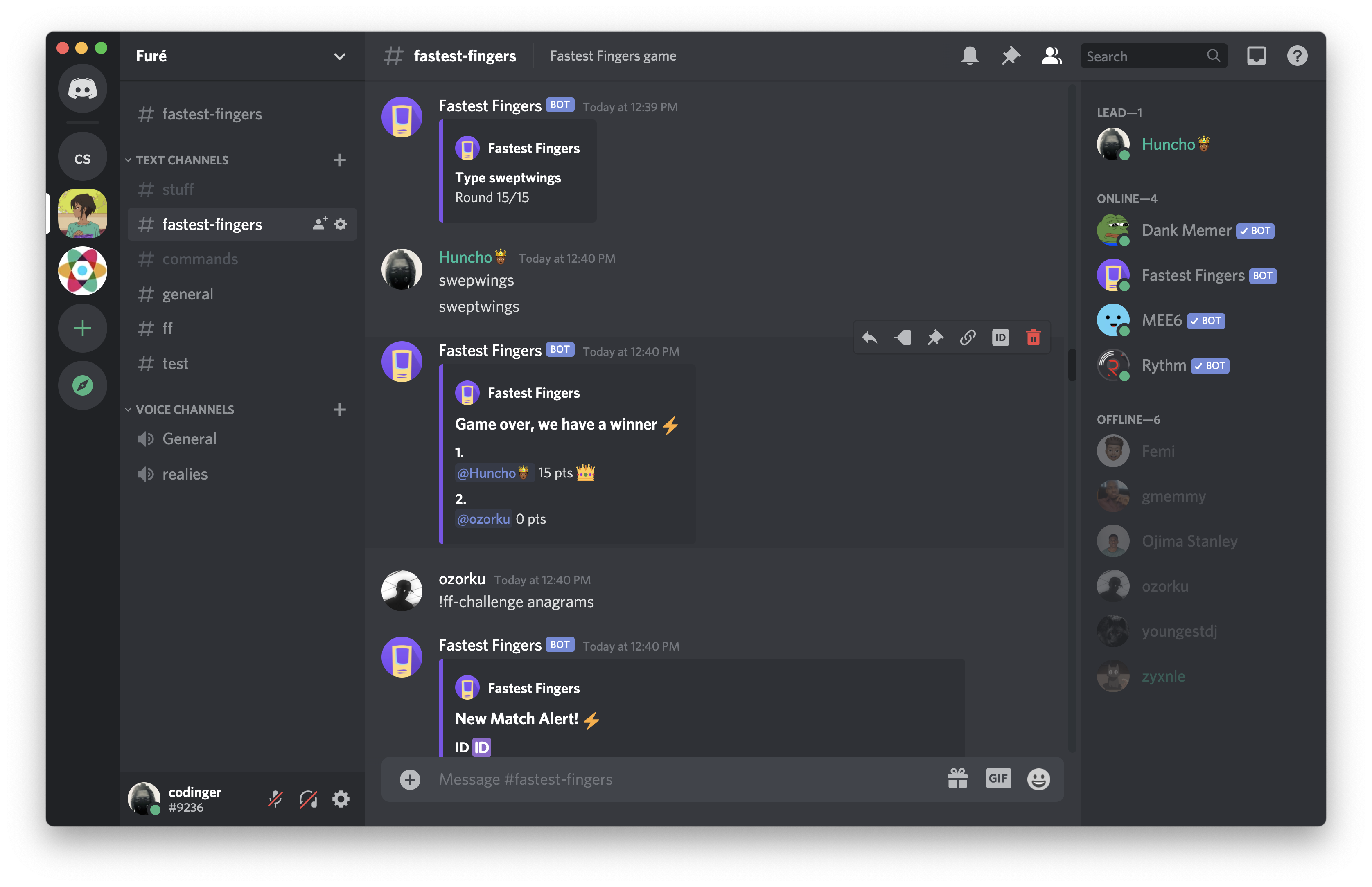 Fastest Fingers for Slack and Discord gallery image