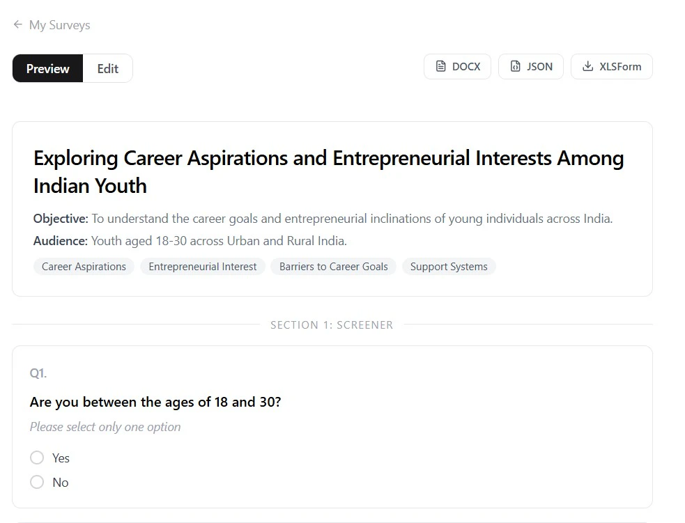 Survey Copilot screenshot 1