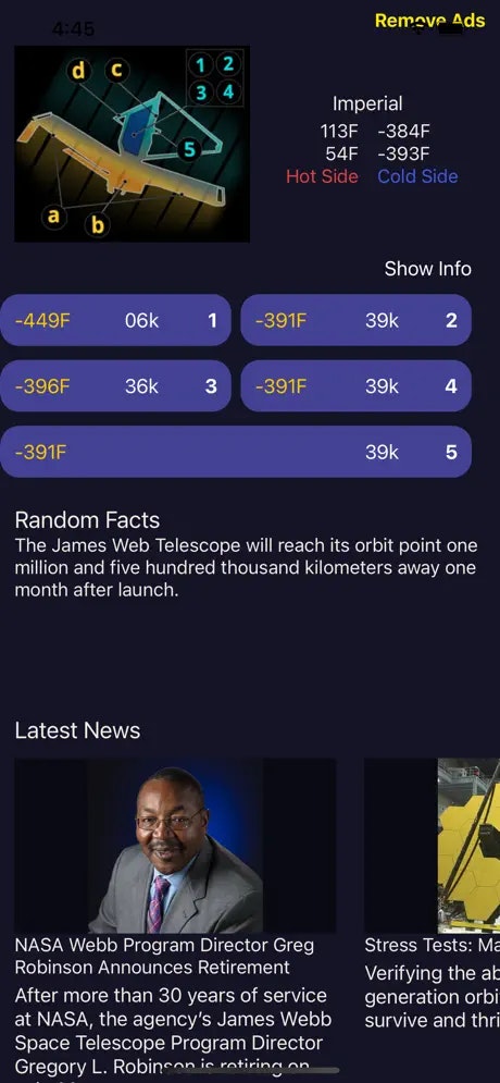 James Webb Space Telescope Tracker - Aplicación de rastreador de James Webb media 3