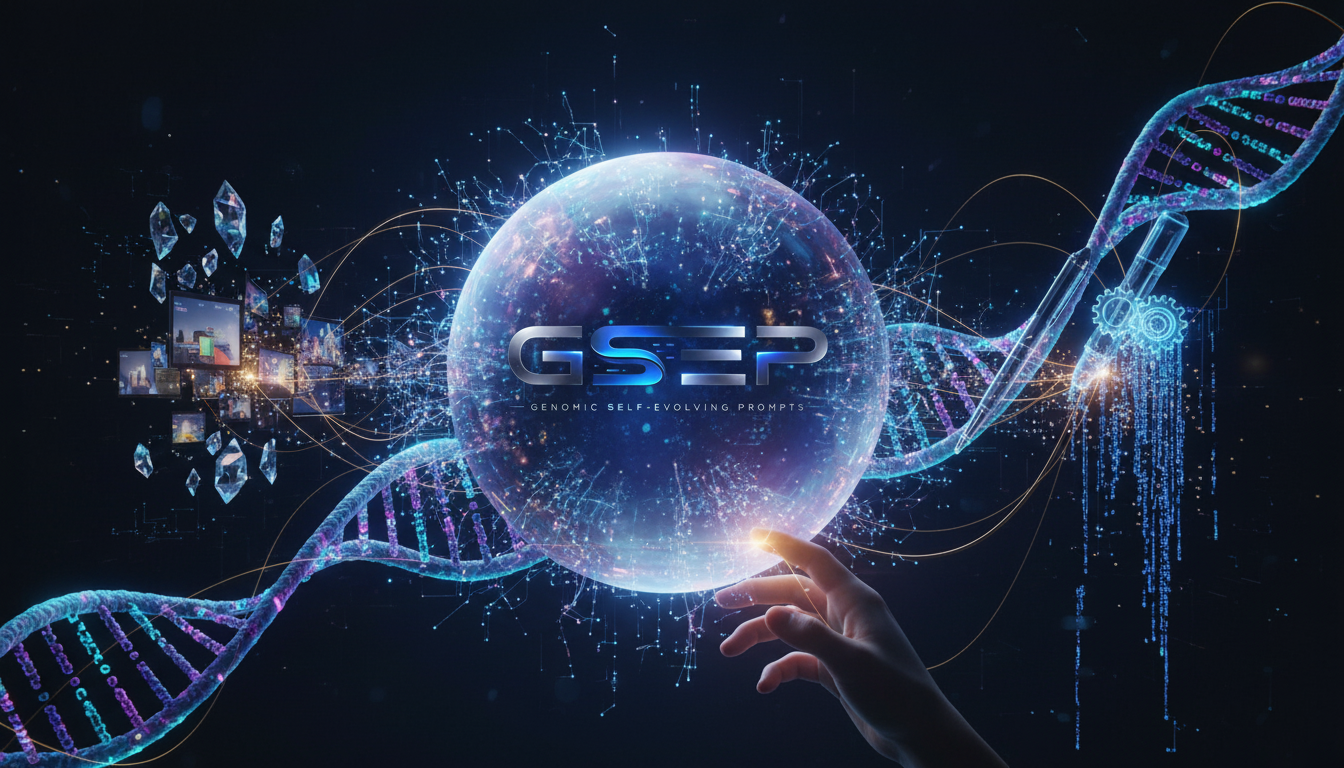 GSEP - "Genomic Self-Evolving Prompt" - Main product screenshot demonstrating key features and user interface