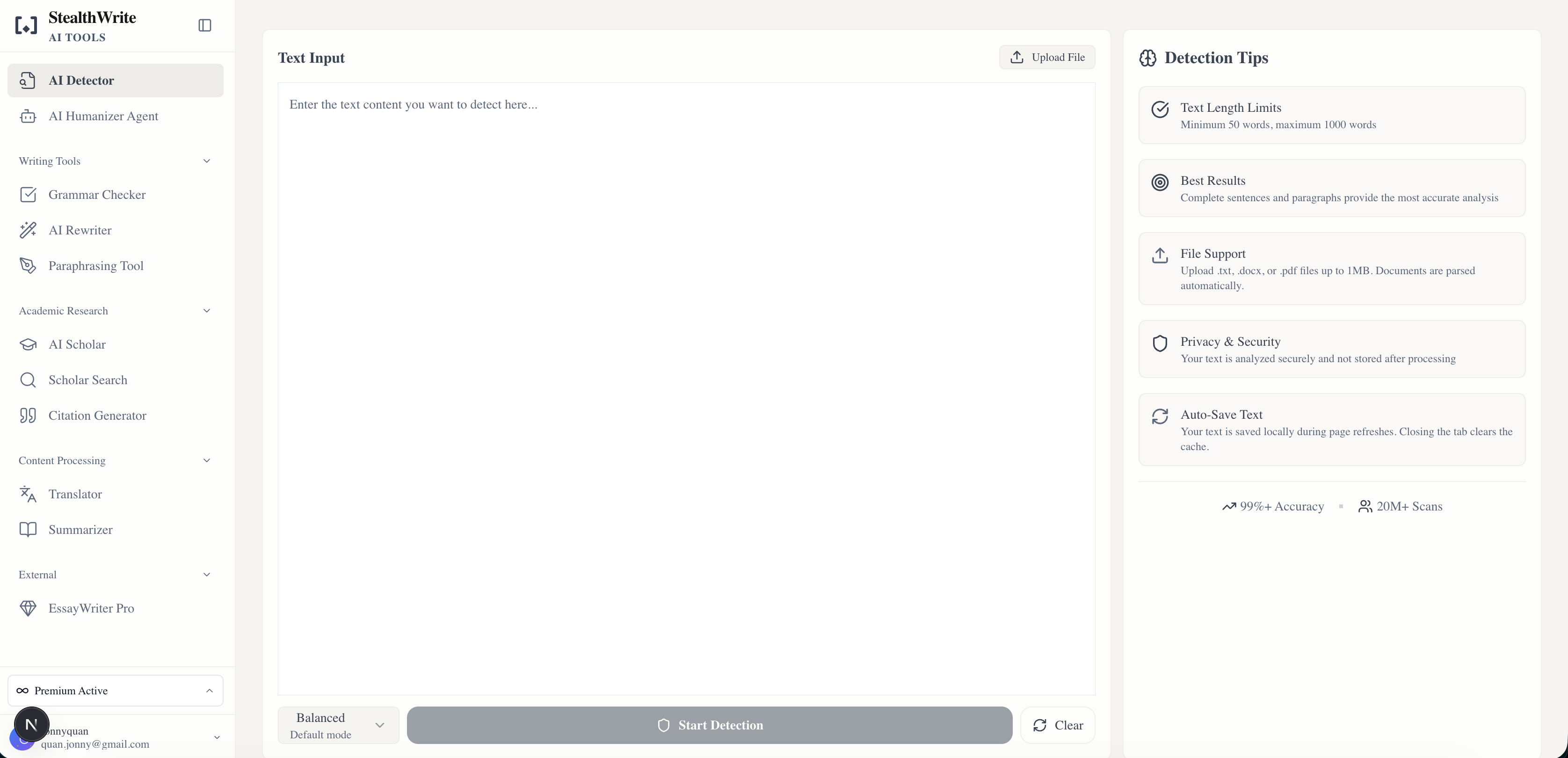 StealthWrite - Screenshot 3 showing product features and functionality