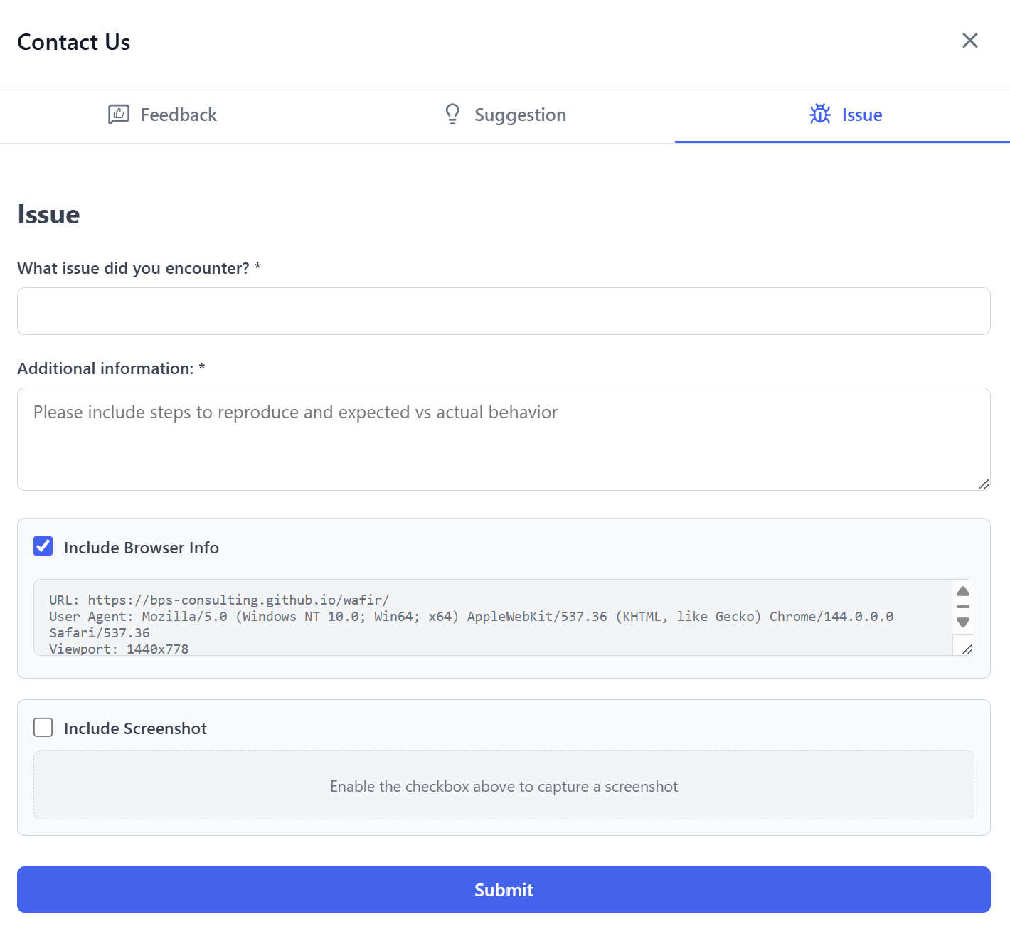 Wafir - Screenshot 2 showing product features and functionality