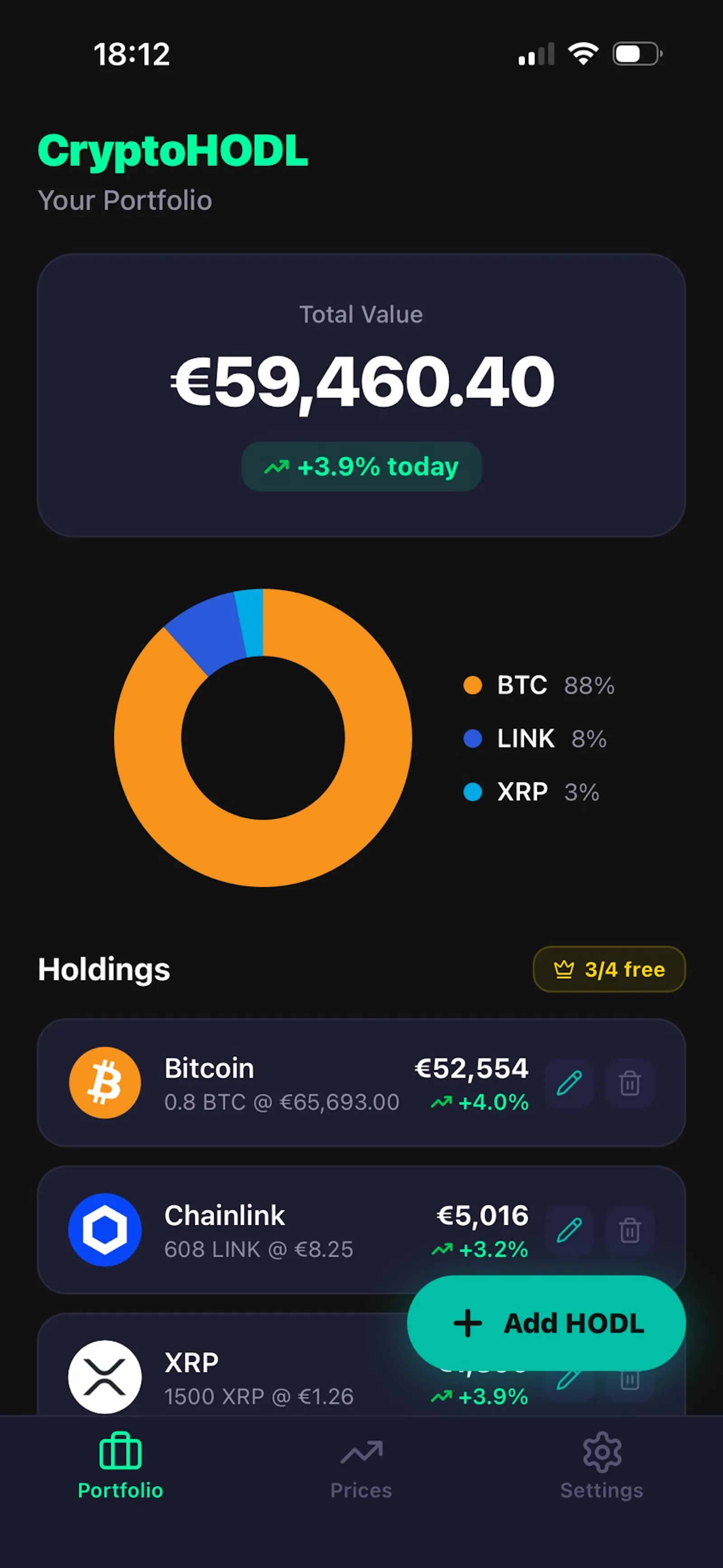 CryptoHODL screenshot 5
