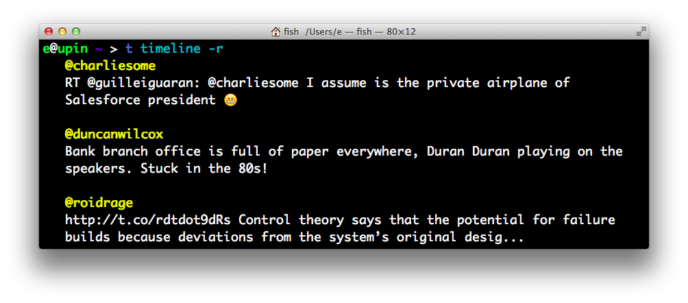 Twitter CLI gallery image